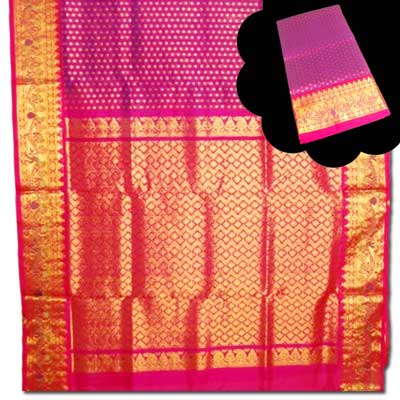 "Exclusive Royal Violet color Venkatagiri pattu Saree -SLSM-4 - Click here to View more details about this Product